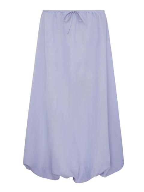 Air Linen Bubble Maxi Skirt light blue