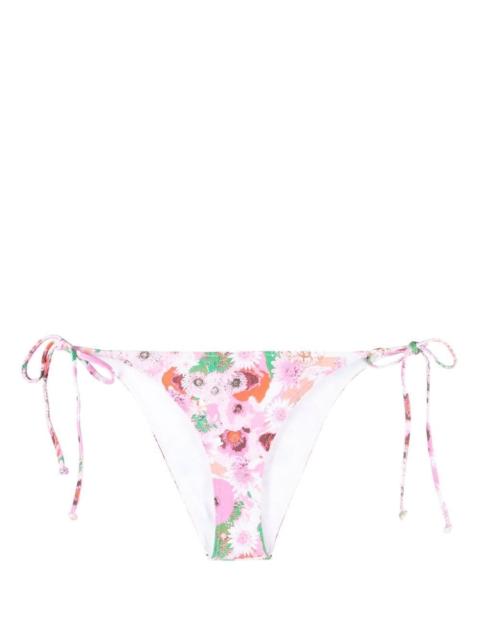 floral-print string bikini bottoms