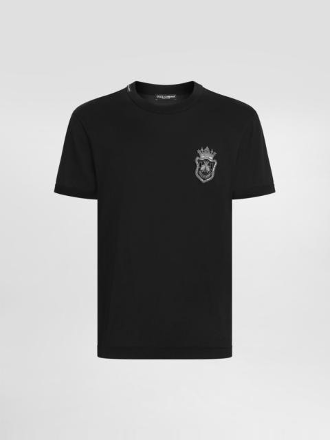Cotton T-shirt with heraldic patch