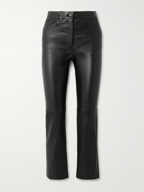 Duke Cropped Leather Flared Pants