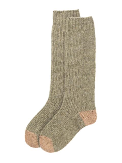 Women's Donegal Cashmere Green Socks