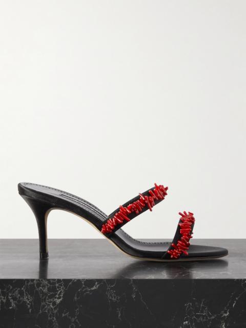 Clorettenu 70 Bead-embellished Satin Sandals