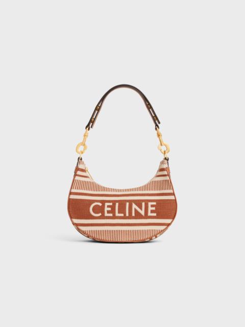 Medium Ava Strap Bag in STRIPED TEXTILE WITH CELINE
