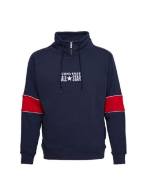 Converse All Star Funnel Neck Quarter Zip Crew Sweatshirt 'Navy' 10018299-A01