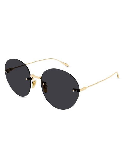 GUCCI Floral-pendant Round-frame Sunglasses