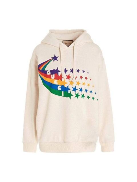 (WMNS) Gucci Rainbow Star Hoodie 'Beige' 615061-XJDF7-9230