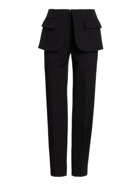 Layered Straight-Leg Pants black