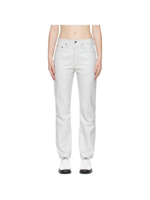 Gray Relaxed Leather Pants