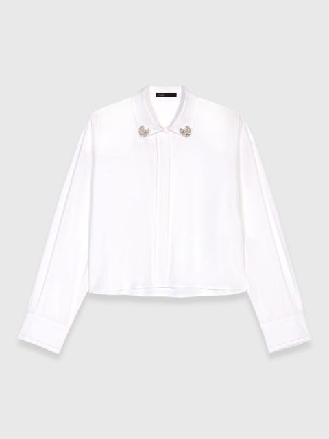 Cropped shirt with jewel detail