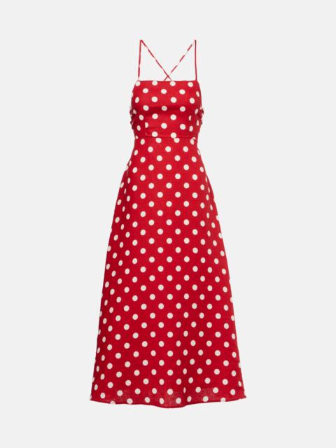 Lori polka-dot linen maxi dress