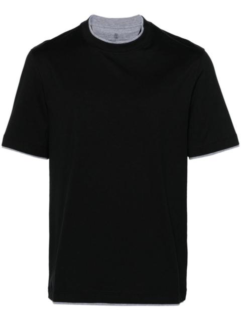 layered cotton T-shirt