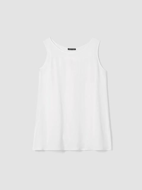 Silk Georgette Crepe Ballet Neck Long Tank