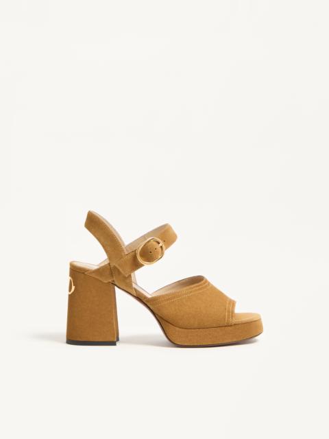 FAWCETTE PLATFORM CRUST LEATHER SANDAL 100MM