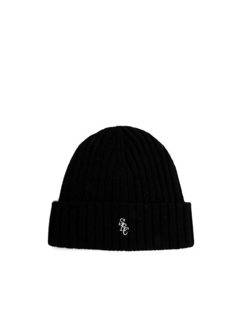 ribbed logo beanie