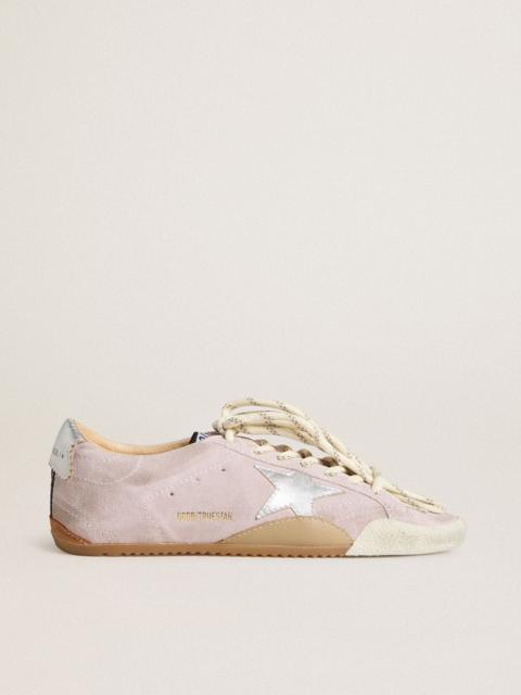 Women's True-Star in pastel pink suede with silver star and heel tab
