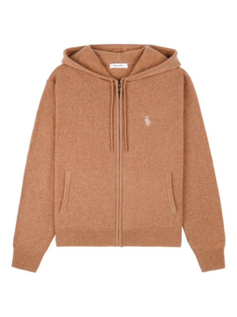embroidered hooded top