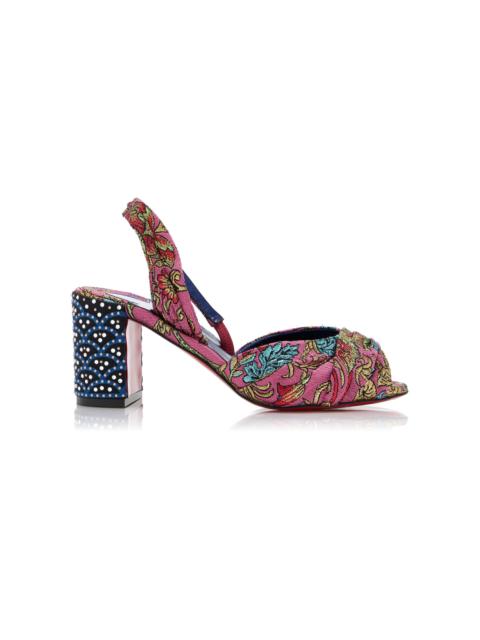Cordelia 70 Jacquard Florea Slingback Sandals pink