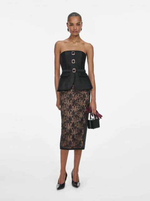 Black Taffeta Bandeau Top