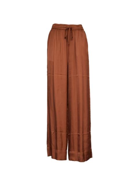 drawstring wide leg trousers