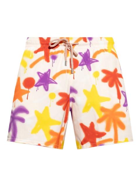 spray-paint swim shorts
