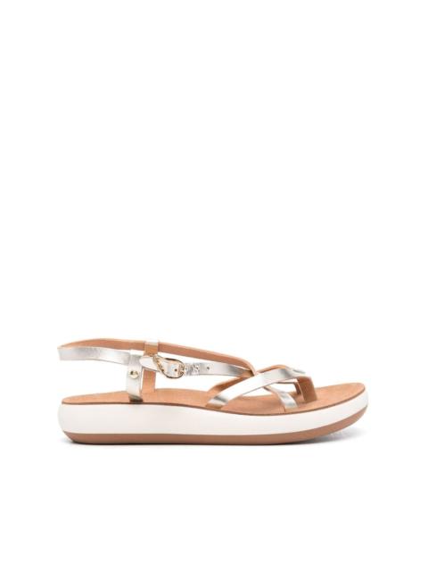 crossover-strap leather sandals