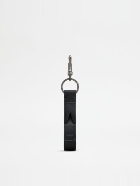 KEY HOLDER IN LEATHER - BLACK