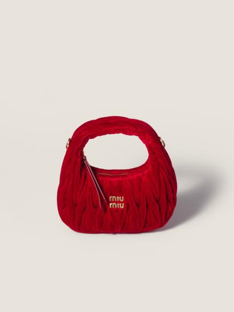 Wander matelassé velvet mini-bag