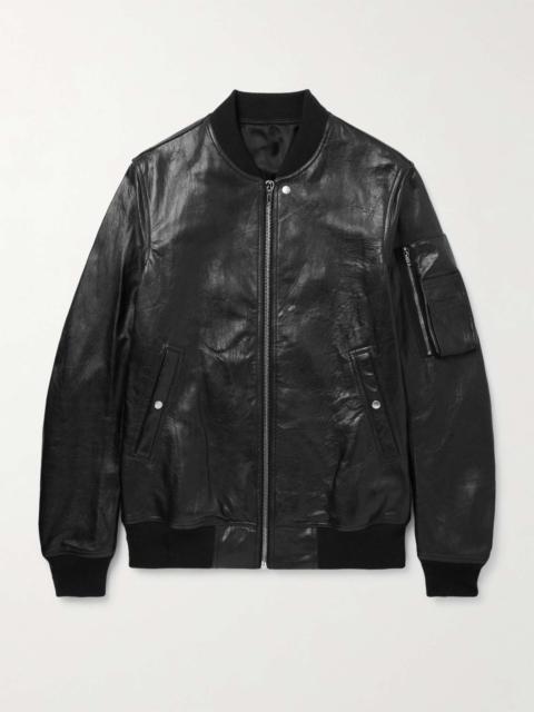 Waxed-Leather Bomber Jacket