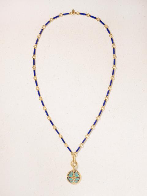 Reverie Element 18-karat Gold, Lapis Lazuli, Diamond And Enamel Necklace