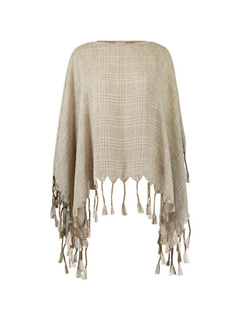 Prince of Wales fringed poncho
