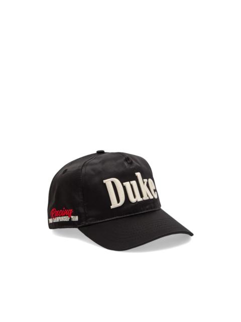 logo-embroidered satin cap