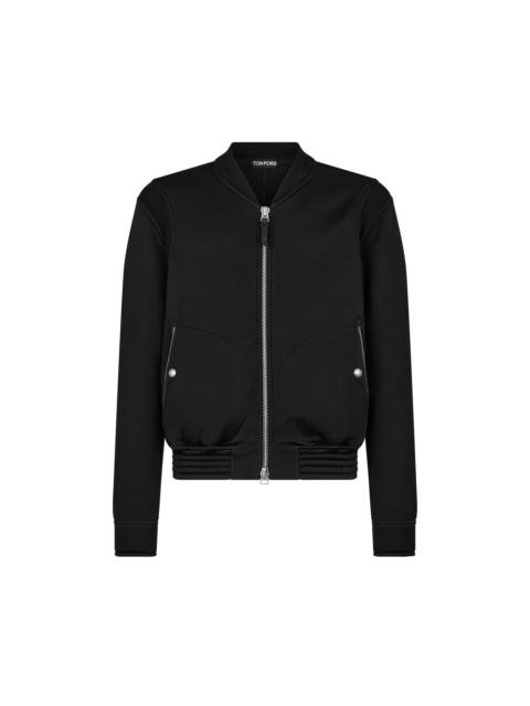 COTTON VISCOSE RIB BOMBER