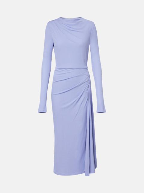 Draped jersey midi dress