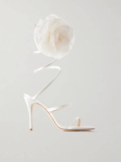 Spiral Appliquéd Satin Sandals