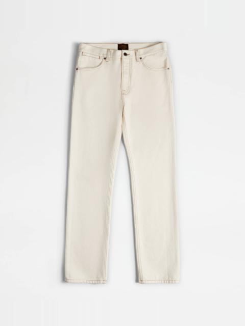 5 POCKET PANTS IN DENIM - BEIGE