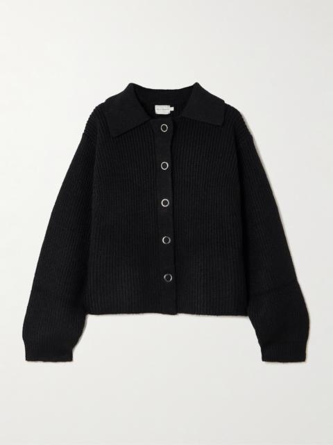 Stud Recycled Ribbed-knit Cardigan