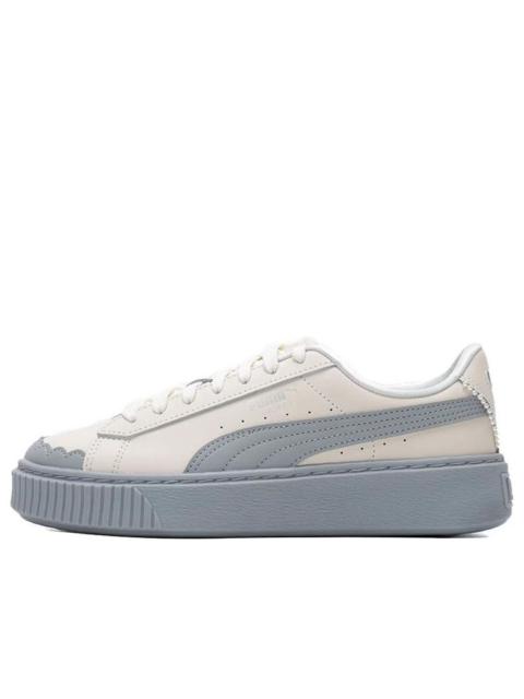 (WMNS) PUMA Basket Platform Shoes 'Pearl White Blue' 398910-04