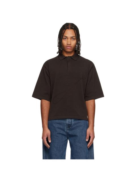 Brown 'Le Polo Lino' Polo