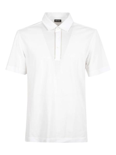 buttoned piped-trim polo shirt