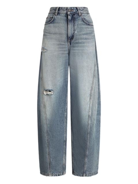 distressed panelled jeans