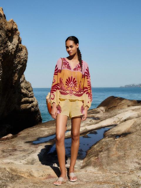 Soft Yellow Arabesc Shorts