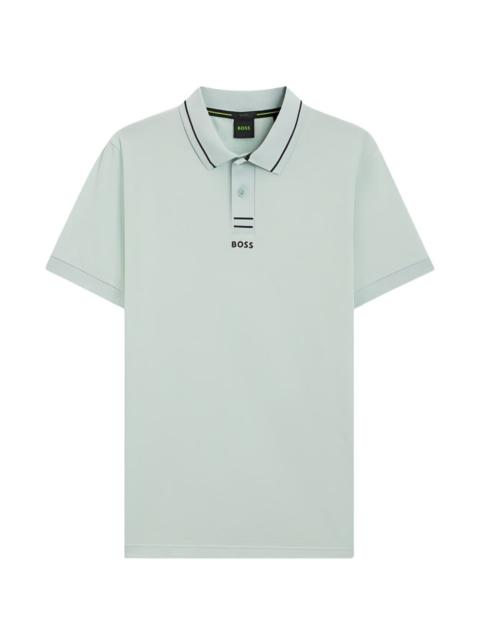 striped-trim polo shirt