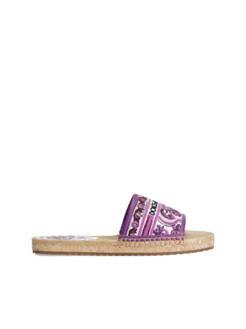 Maiolica-print espadrilles