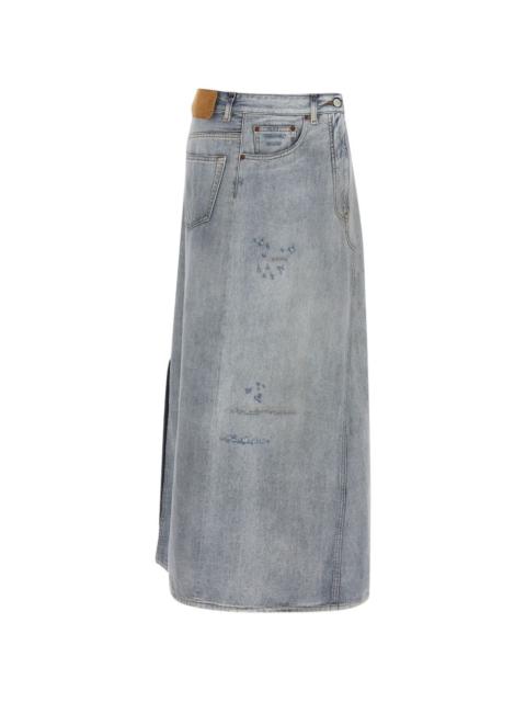 asymmetric denim skirt