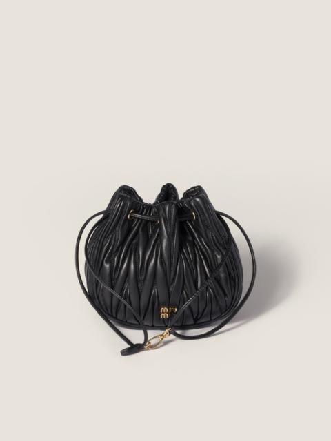 Matelassé nappa leather pouch