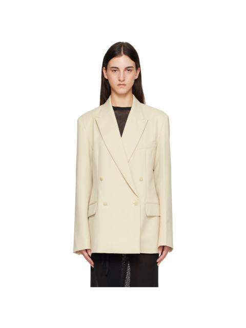 Beige Newark Double Breasted Blazer