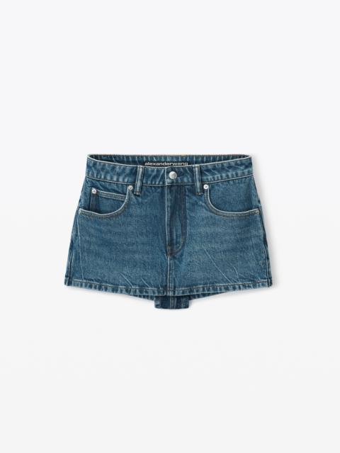 MID-RISE SKORT IN COMFORT STRETCH DENIM