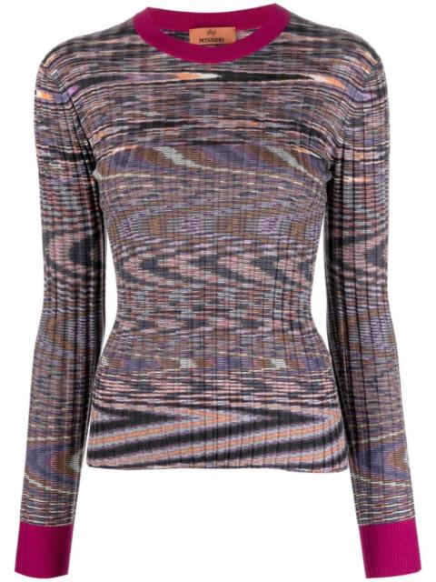abstract-pattern cashmere-blend jumper