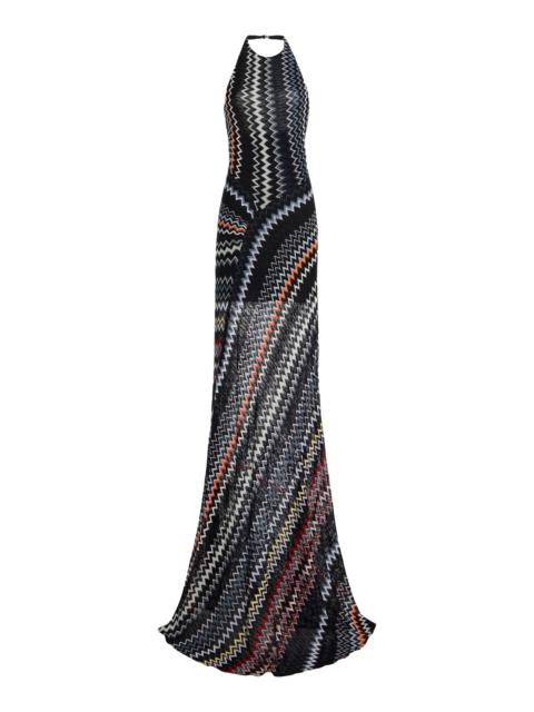 Knit Maxi Halter Dress multi