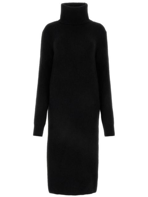 turtleneck ribbed dress
